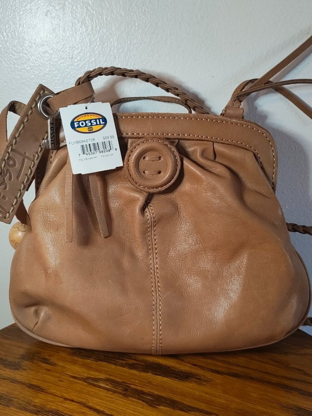Retro Fossil Handbag (2011) • Genuine Cowhide • Unused with Original Tags